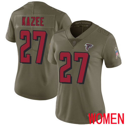Atlanta Falcons Limited Olive Women Damontae Kazee Jersey NFL Football #27 2017 Salute to Service->atlanta falcons->NFL Jersey